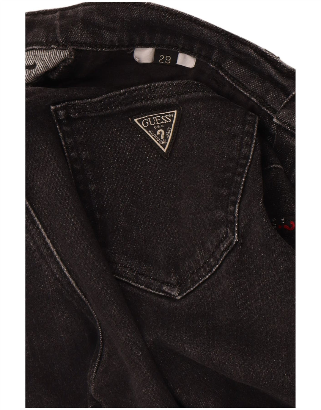 Guess Womens Straight Jeans W29 L32 Black
