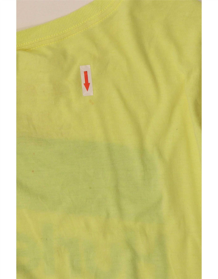 Hurley Mens Graphic T-Shirt Top Large Yellow Polyester