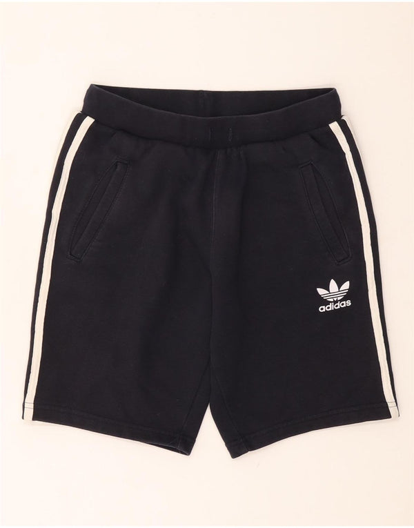 ADIDAS Boys Sport Shorts 11-12 Years Navy Blue Cotton