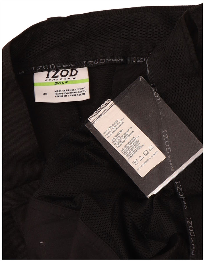 Izod Mens Cargo Shorts W36 Large Black Polyester