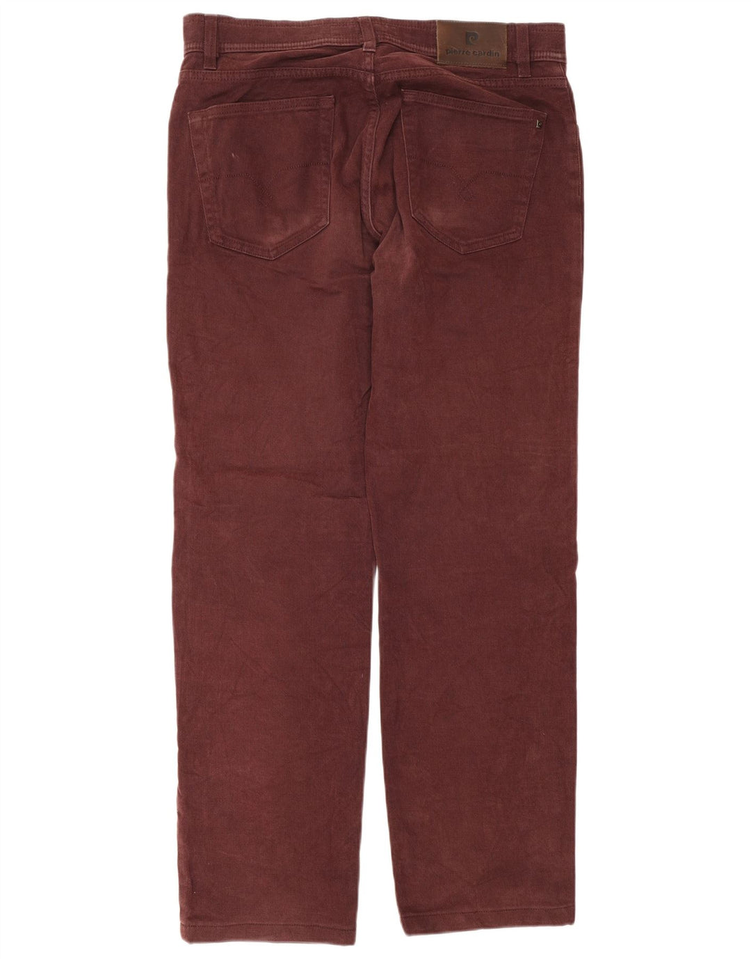 PIERRE CARDIN Mens Straight Jeans W33 L34 Maroon Cotton