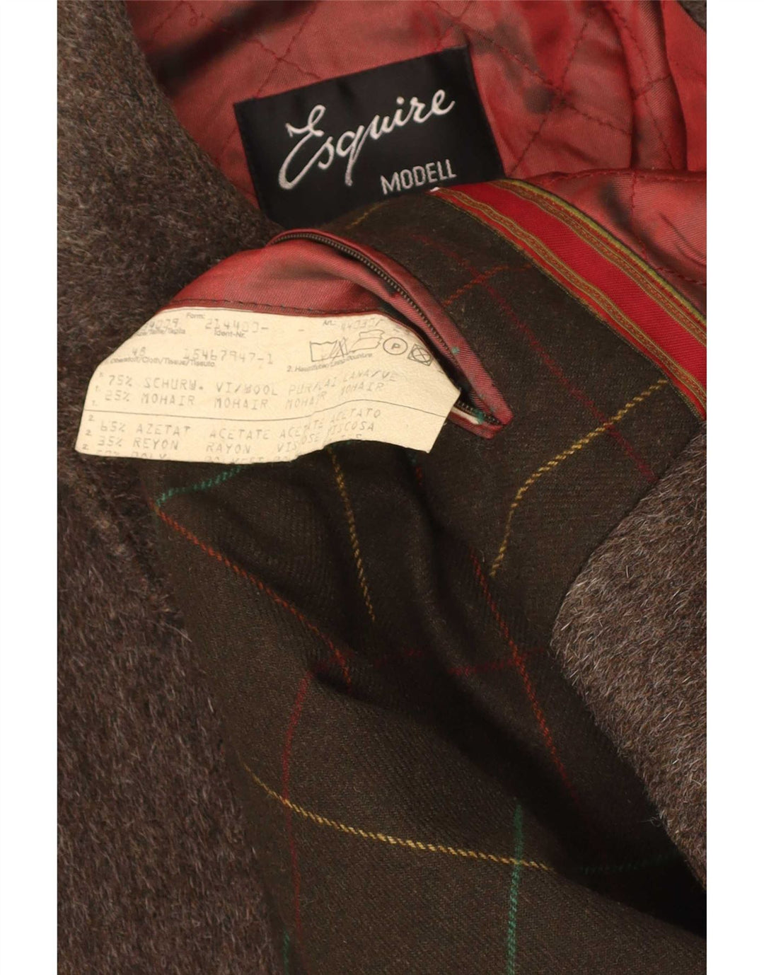 Esquire Mens Overcoat IT 48 Medium Brown Flecked Wool