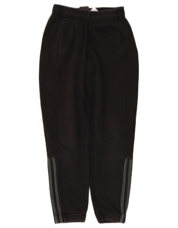 ADIDAS Boys Tracksuit Trousers Joggers 9-10 Years  Black Cotton