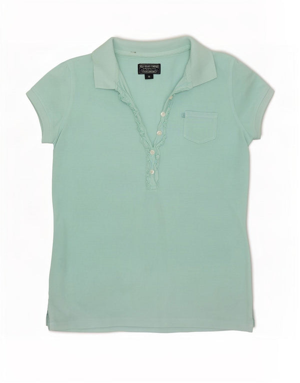 Ralph Lauren Womens Polo Shirt UK 12 Medium Turquoise Cotton