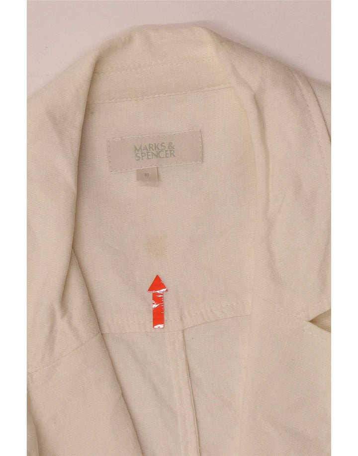 Marks & Spencer Womens 1 Button Blazer Jacket UK 18 XL White