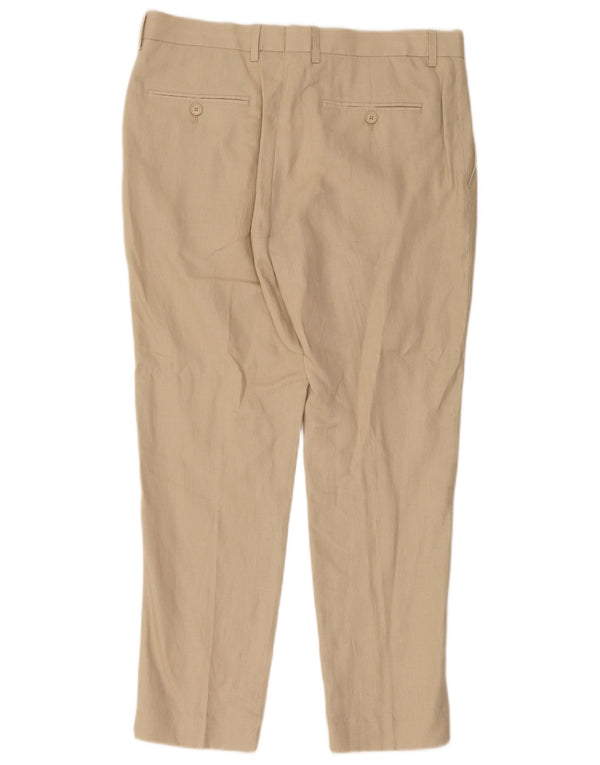 Jasper Conran Mens Slim Chino Trousers W34 L28 Beige Cotton