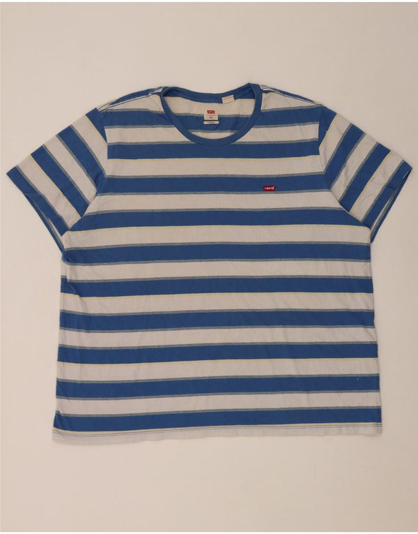 Levi's Mens Standard T-Shirt Top 2XL Blue Striped Cotton