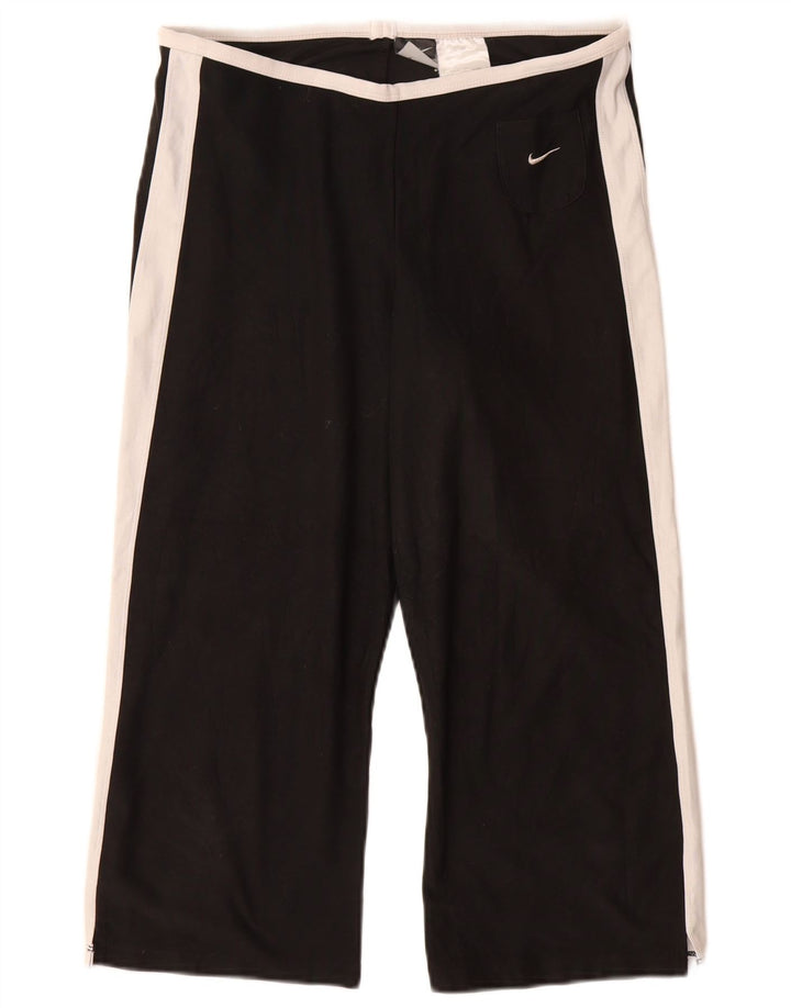 NIKE Womens Dri Fit Tracksuit Trousers US 8/10 Medium  Black Colourblock