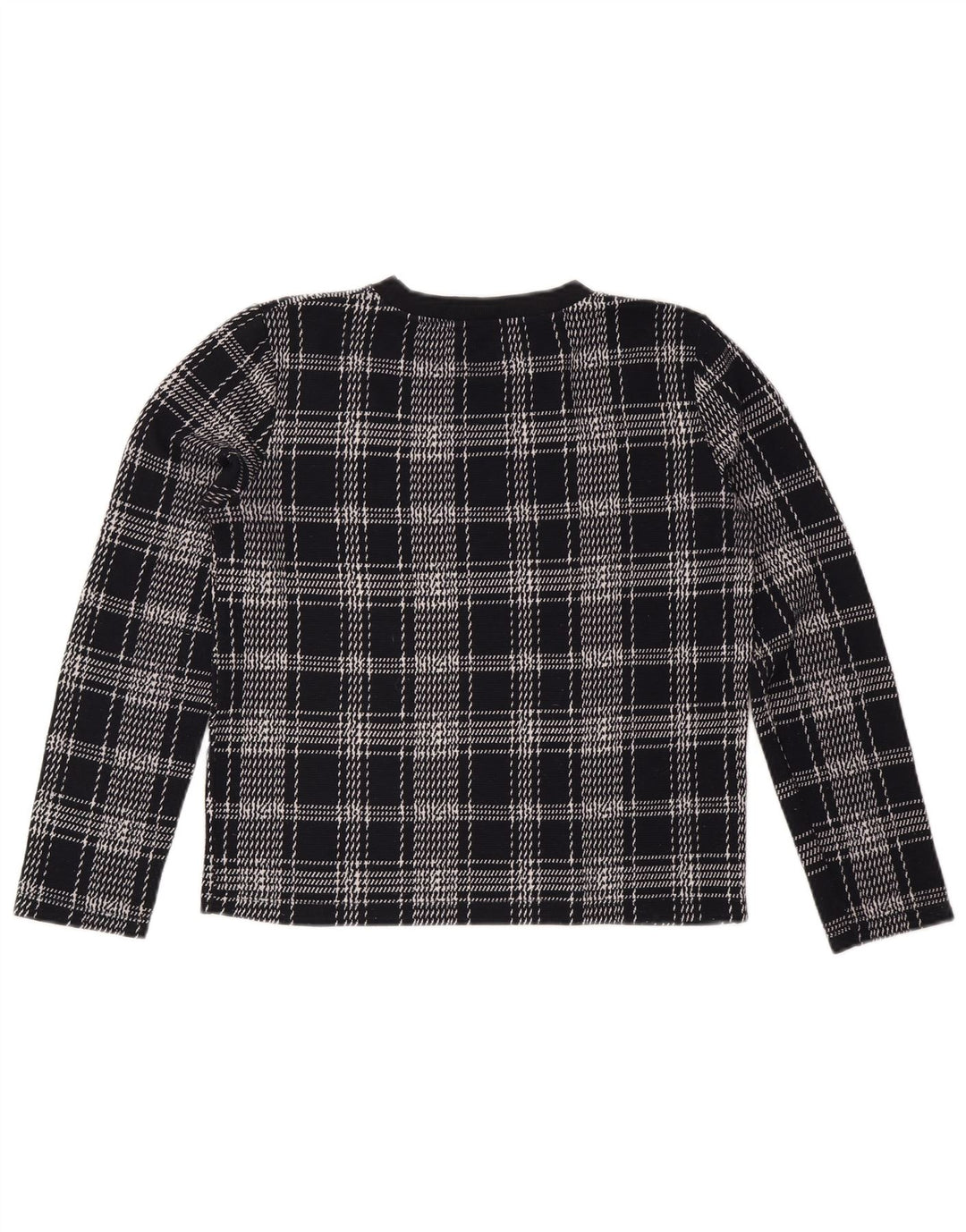 ZARA Womens Sweatshirt Jumper UK 14 Medium Navy Blue Check