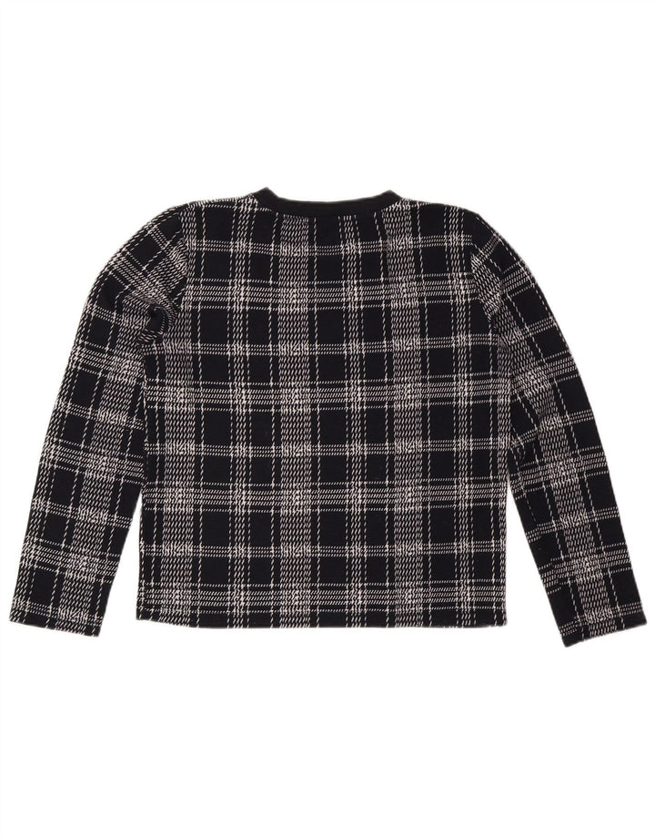 ZARA Womens Sweatshirt Jumper UK 14 Medium Navy Blue Check