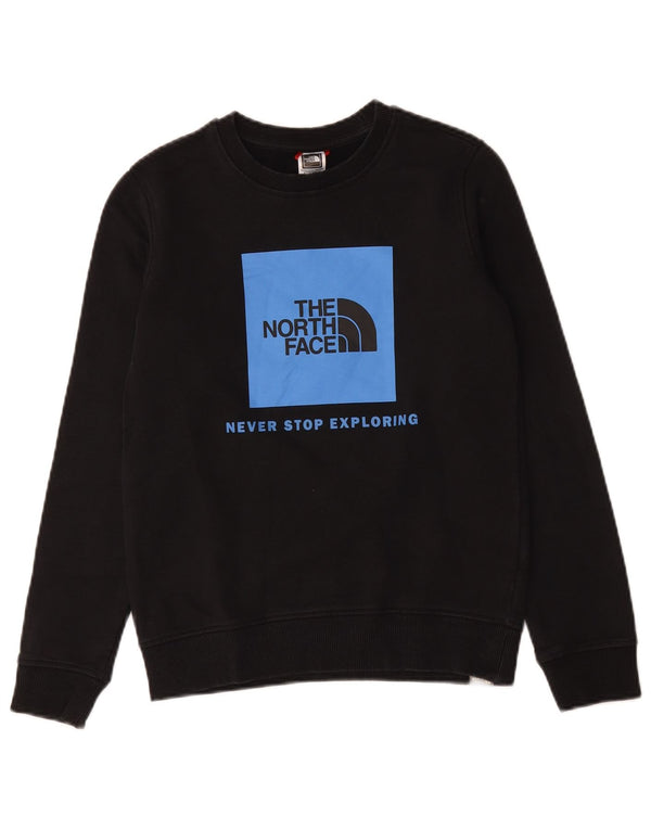 The North Face Boys Graphic Sweatshirt Jumper 14-15 Years XL Black Cotton