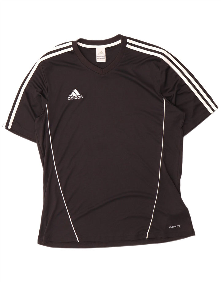 Adidas Mens Climalite T-Shirt Top Large Black Polyester