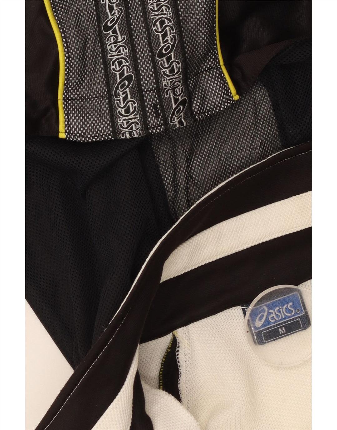 ASICS Mens Graphic Hooded Tracksuit Top Jacket Medium White Colourblock