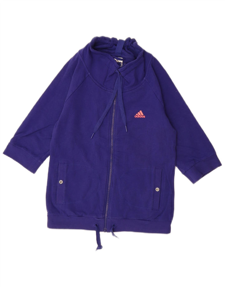 ADIDAS Womens 3/4 Sleeve Sweatshirt Jumper UK 10 Small Blue Cotton