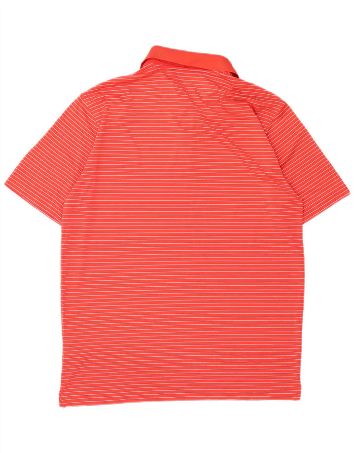Nike Mens Dri Fit Polo Shirt Medium Red Striped Polyester
