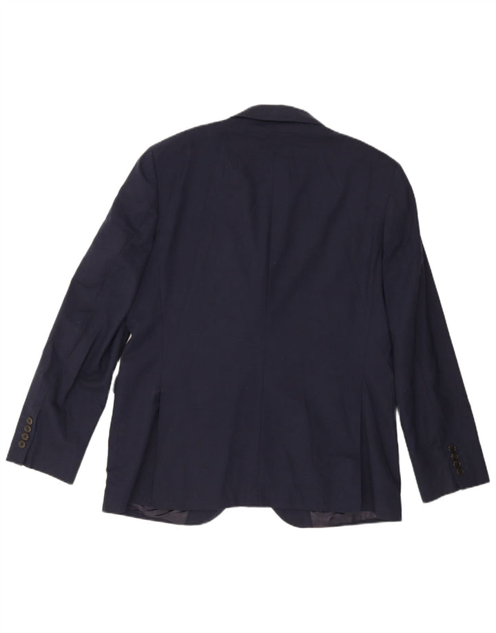 John Lewis Mens 2 Button Blazer Jacket UK 44 2XL Navy Blue Wool