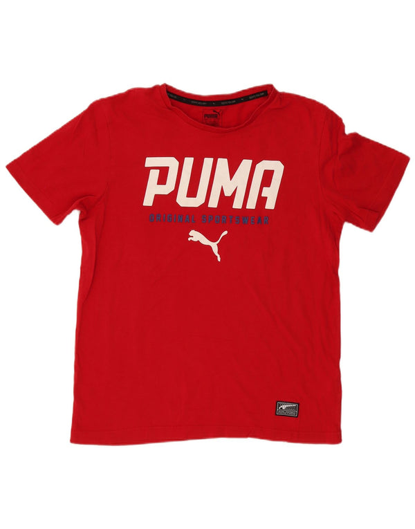 Puma Mens Graphic T-Shirt Top Medium Red Cotton