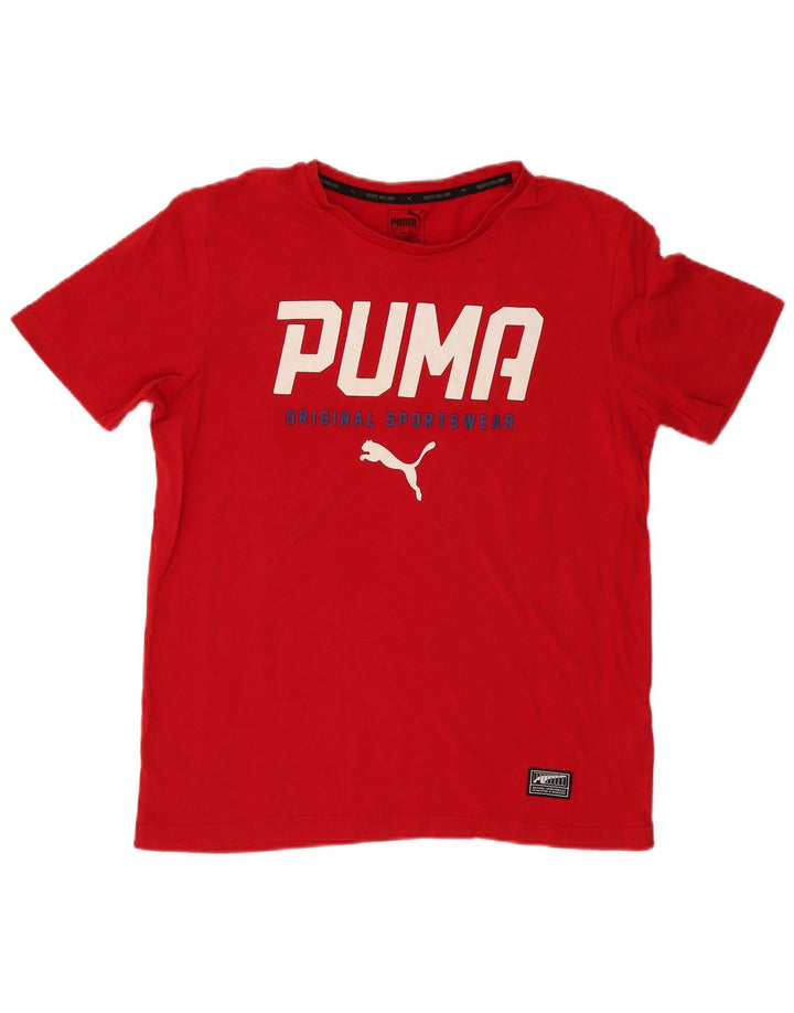 Puma Mens Graphic T-Shirt Top Medium Red Cotton