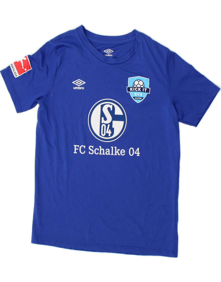 UMBRO Boys Graphic T-Shirt Top 14-15 Years Large Blue Polyester Vintage Umbro and Second-Hand Umbro from Messina Hembry 