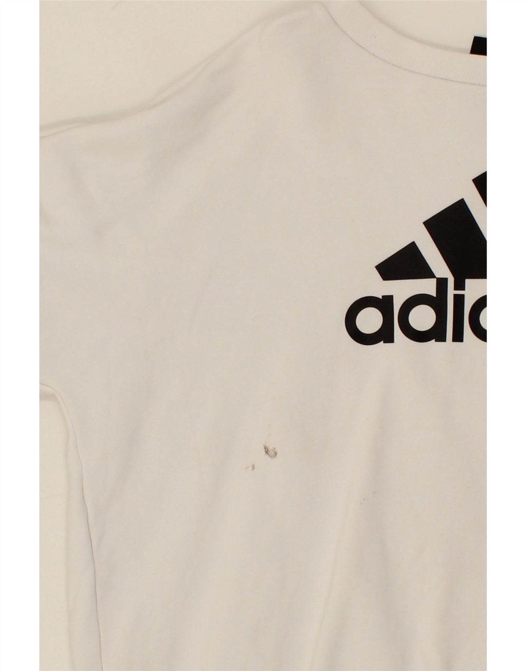 ADIDAS Womens Oversized Graphic Sweatshirt Jumper UK 8/10 Small White Vintage Adidas and Second-Hand Adidas from Messina Hembry 