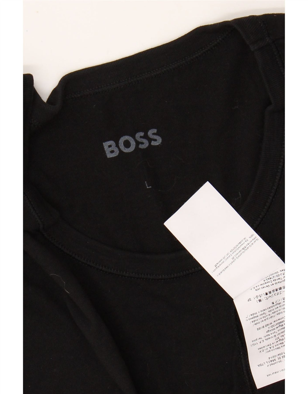 HUGO BOSS Mens T-Shirt Top Large Black Cotton