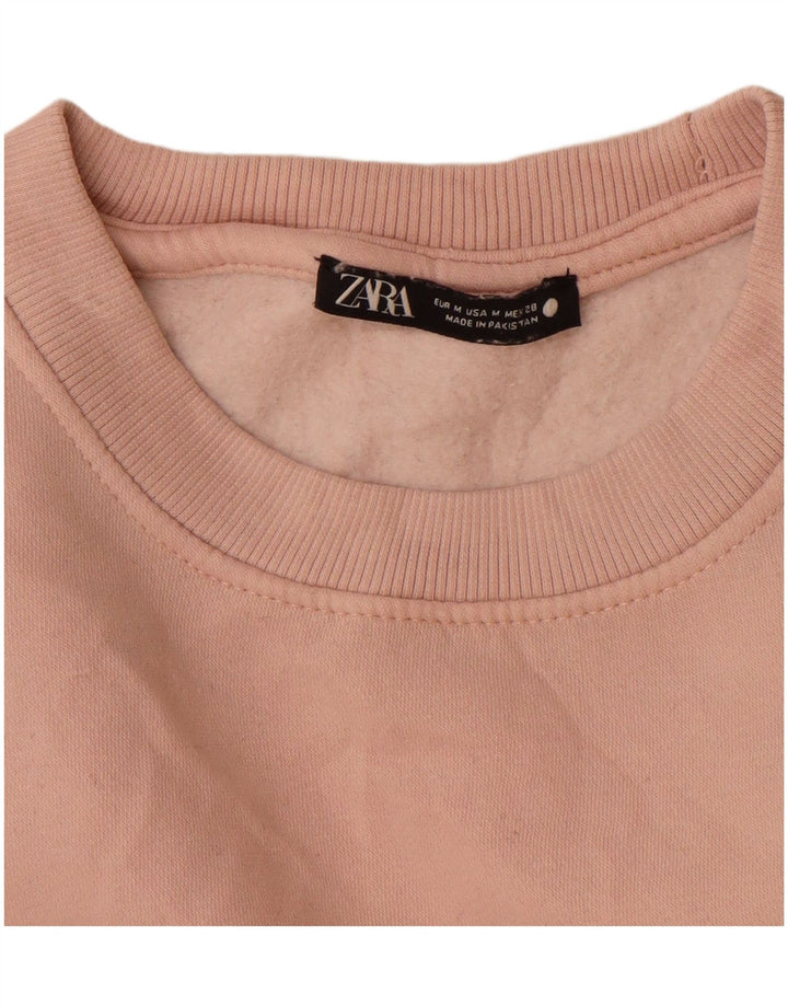 Zara Womens Sweatshirt Jumper UK 14 Medium Pink