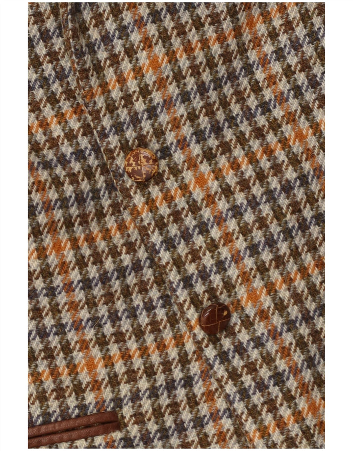 Sportmax Womens 2 Button Blazer Jacket UK 12 Medium Brown Houndstooth