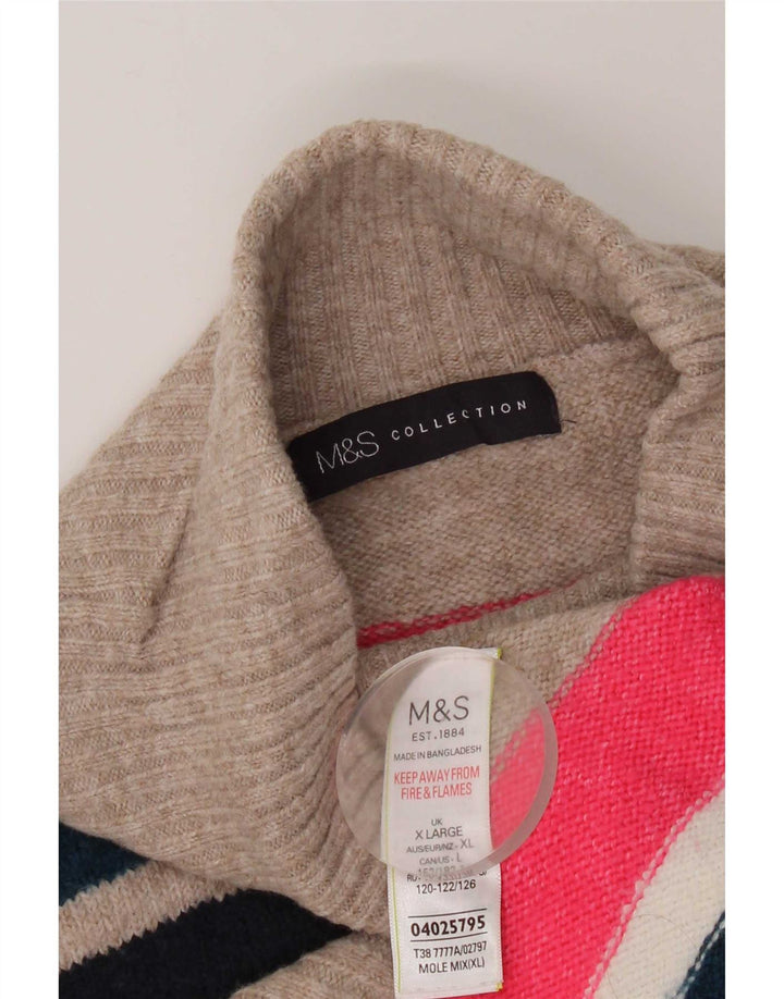 Marks & Spencer Womens Roll Neck Jumper Sweater UK 18 XL Multicoloured