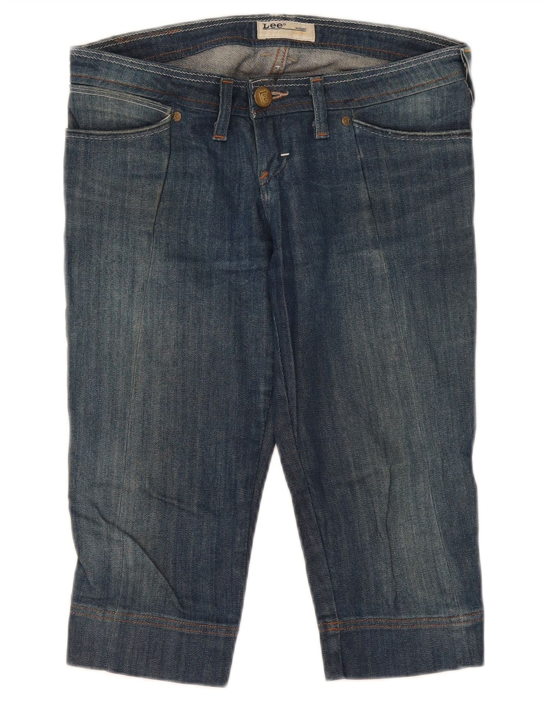 Lee Womens Crystal Capri Jeans W27 L17 Blue Cotton