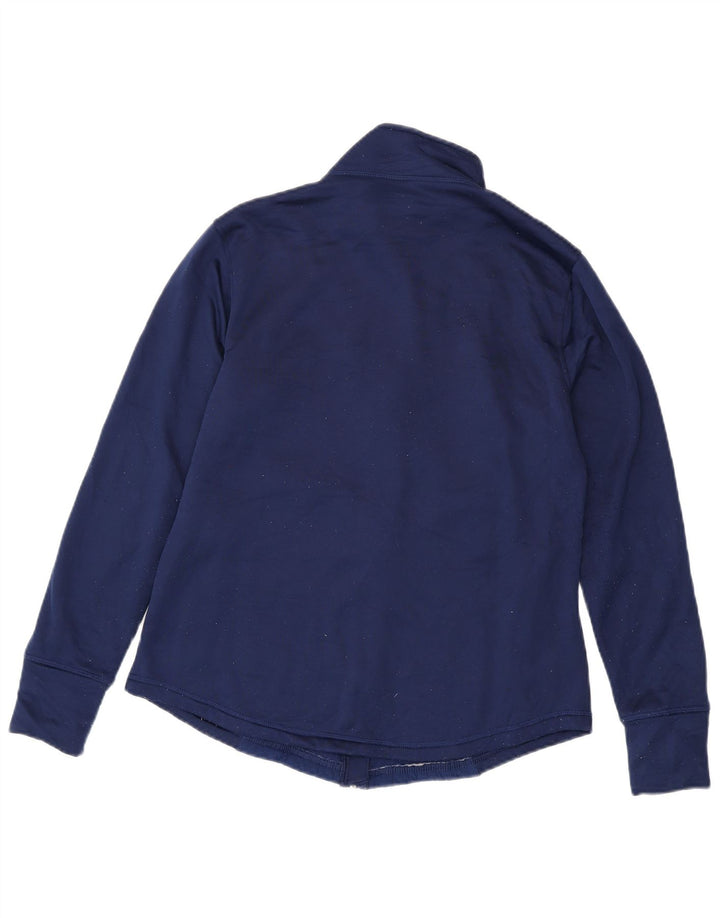 FILA Womens Tracksuit Top Jacket UK 16 Large Navy Blue Polyester