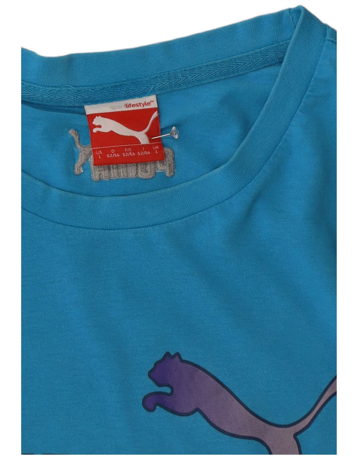 Puma Mens Graphic T-Shirt Top Large Blue