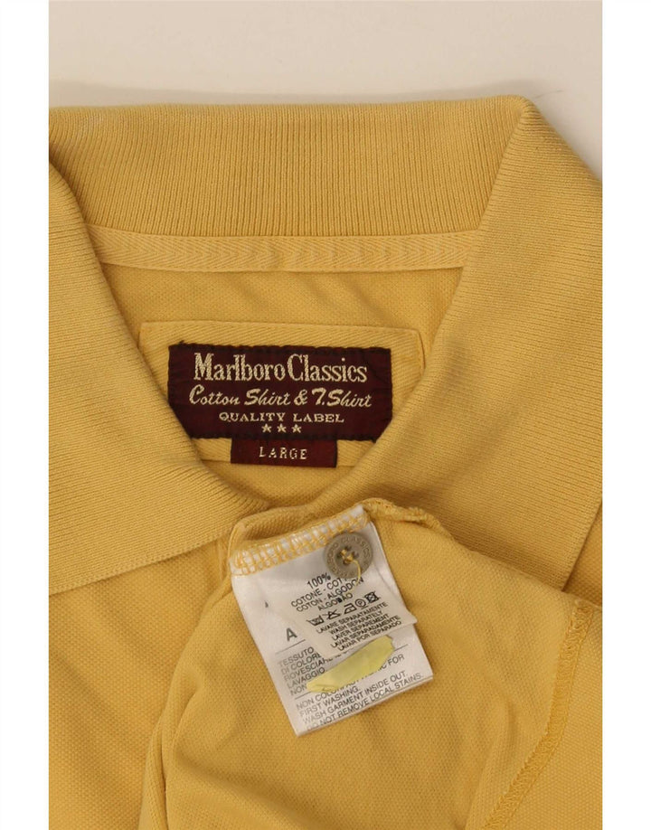 Marlboro Classics Mens Polo Shirt Large Yellow Cotton