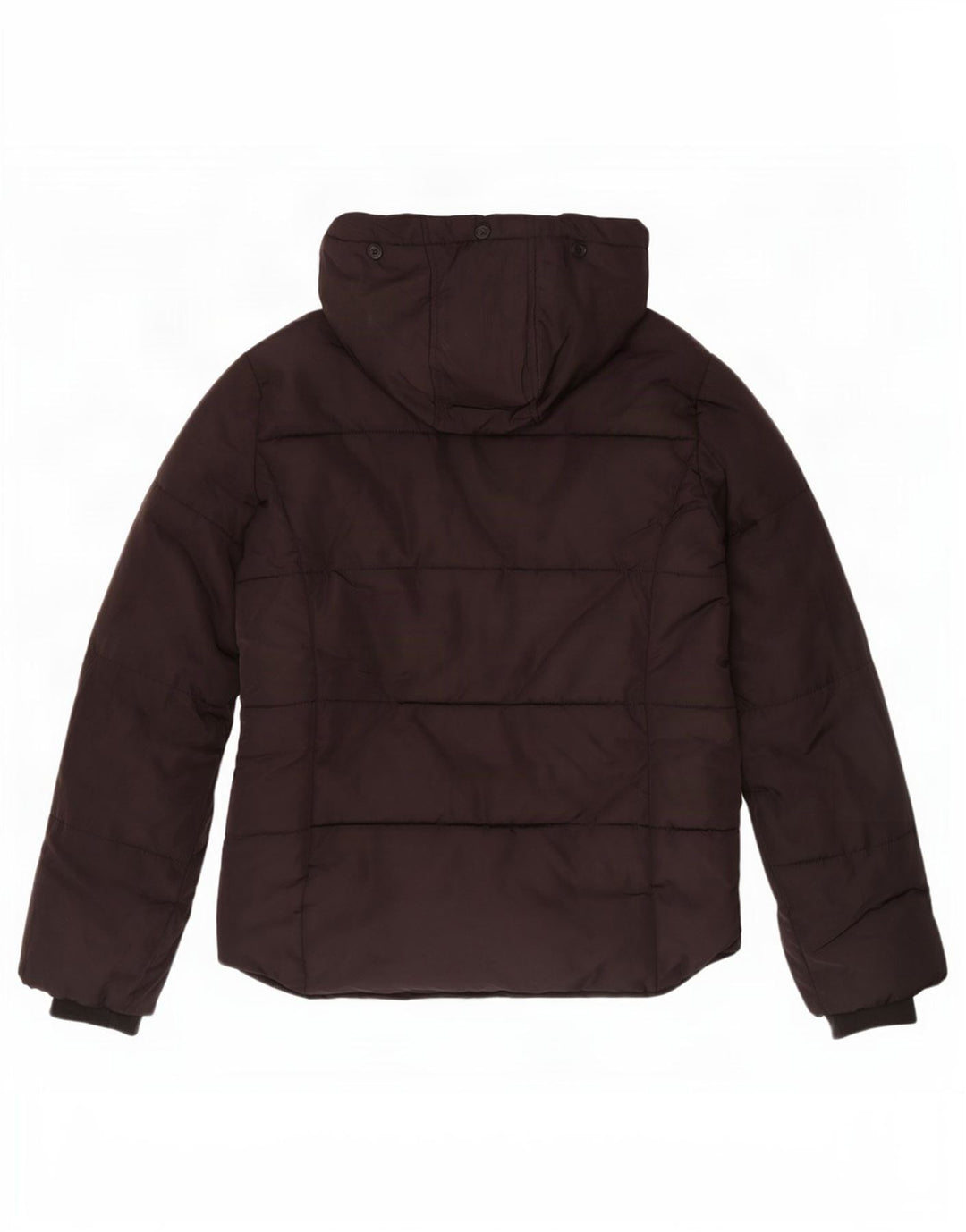 Topshop Womens Hooded Padded Jacket UK 8 Small Black Polyester