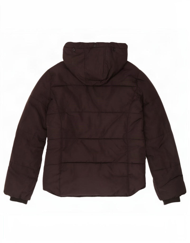 Topshop Womens Hooded Padded Jacket UK 8 Small Black Polyester