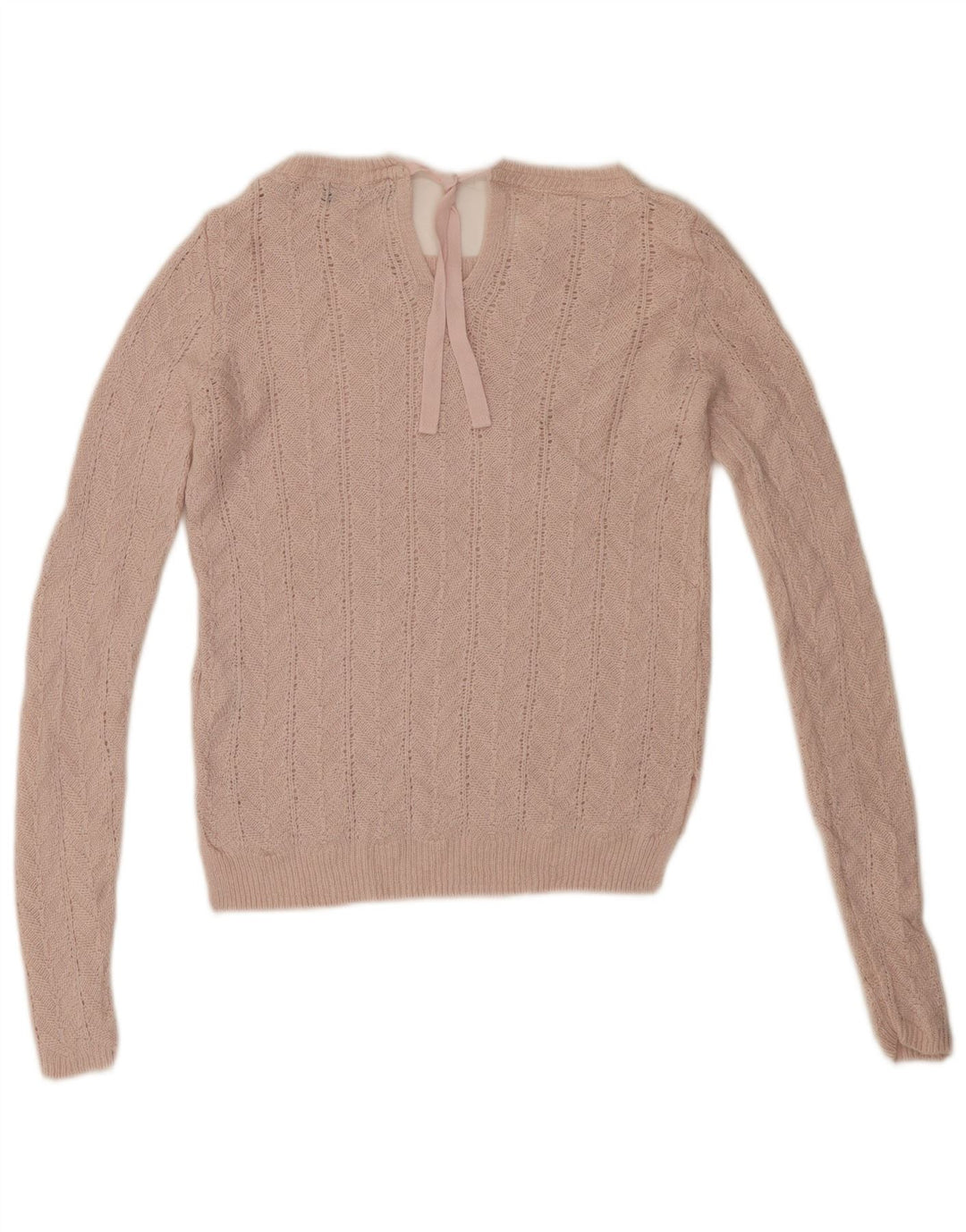 MARKS & SPENCER Womens Crop Boat Neck Jumper Sweater UK 8 Small Pink