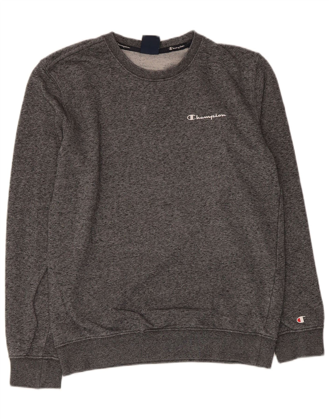 CHAMPION Mens Sweatshirt Jumper Small Grey Flecked Cotton