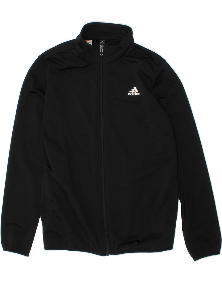 ADIDAS Boys Graphic Tracksuit Top Jacket 11-12 Years Black Polyester Vintage Adidas and Second-Hand Adidas from Messina Hembry 