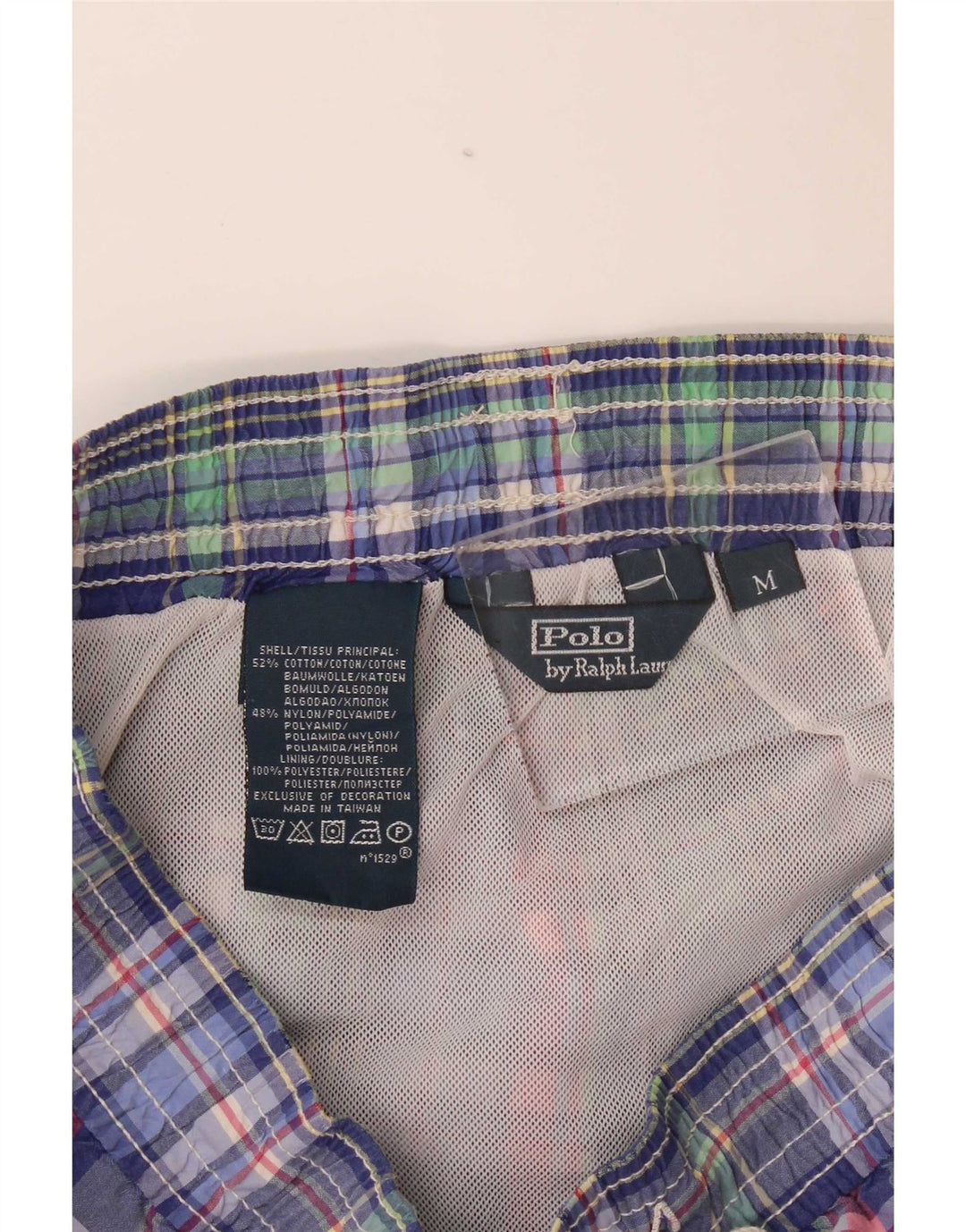 Polo Ralph Lauren Mens Swimming Shorts Medium Multicoloured Check Cotton