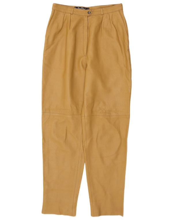 RAY MARJORY Womens Pegged Leather Trousers IT 42 Medium W28 L30 Khaki