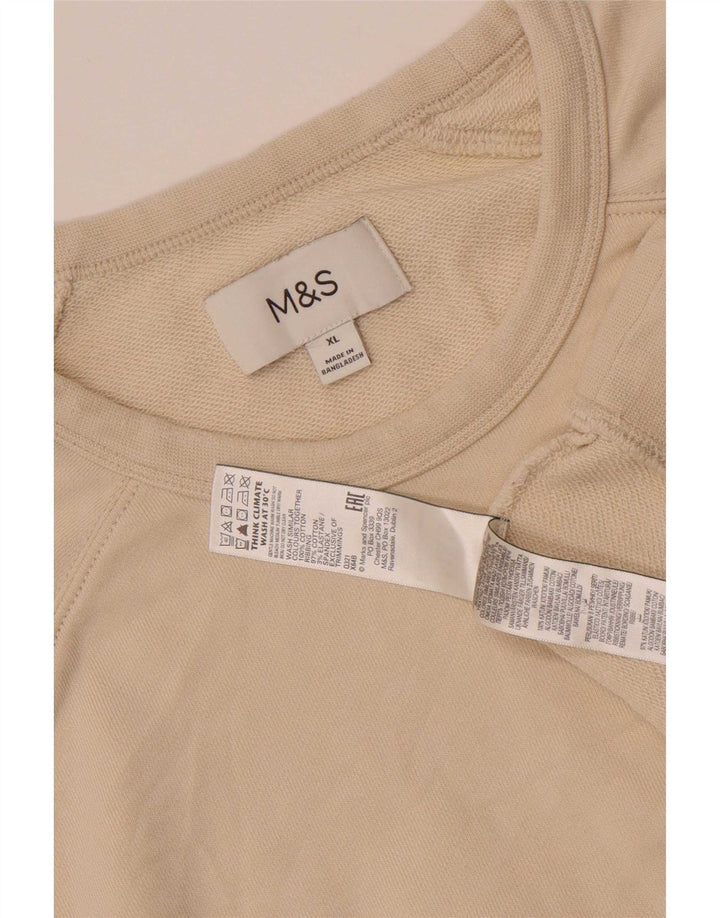 Marks & Spencer Mens Sweatshirt Jumper XL Beige Cotton