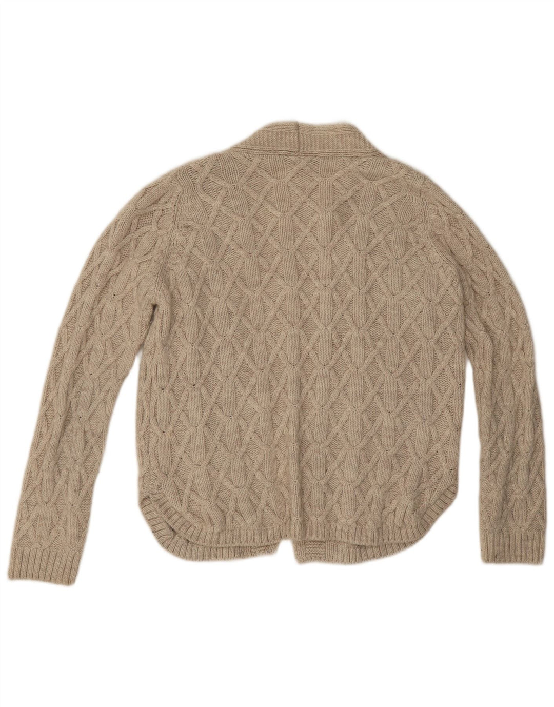 Marks & Spencer Womens Oversized Open Cardigan Sweater UK 12 Medium Beige