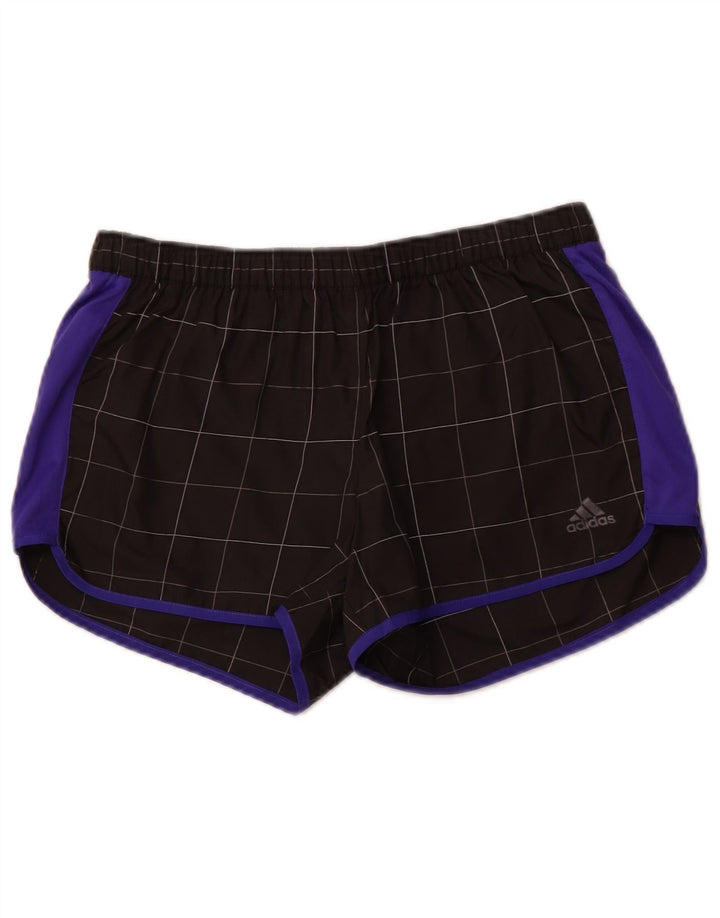 ADIDAS Womens Sport Shorts UK 10 Small Black Check