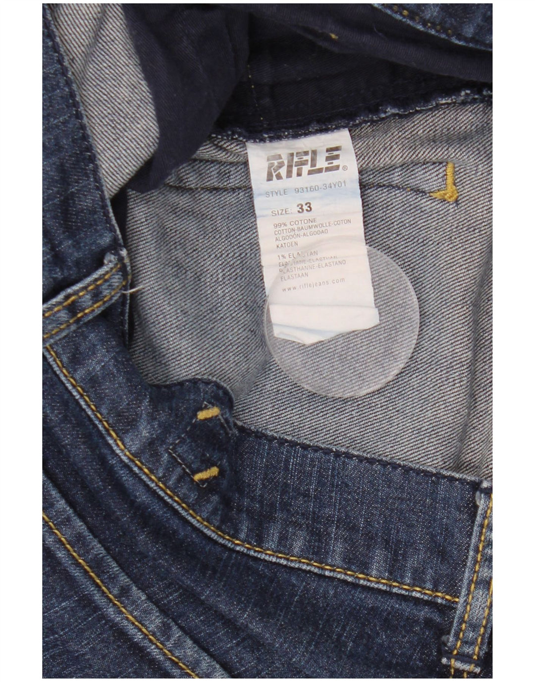 Rifle Mens Slim Jeans W33 L29 Navy Blue Cotton
