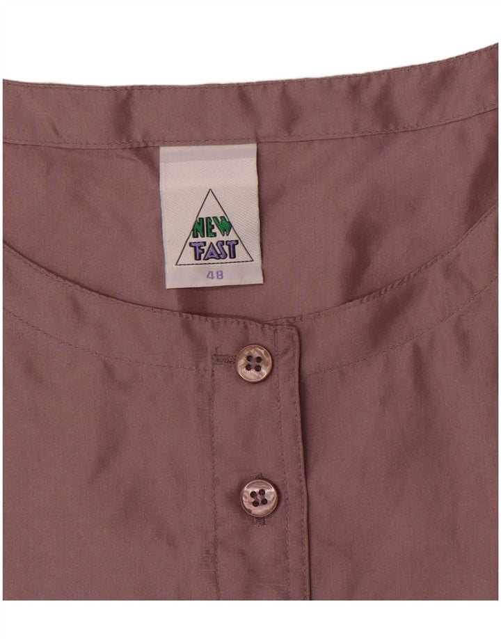 New Fast Womens Sleeveless Blouse Top IT 48 XL Burgundy Silk