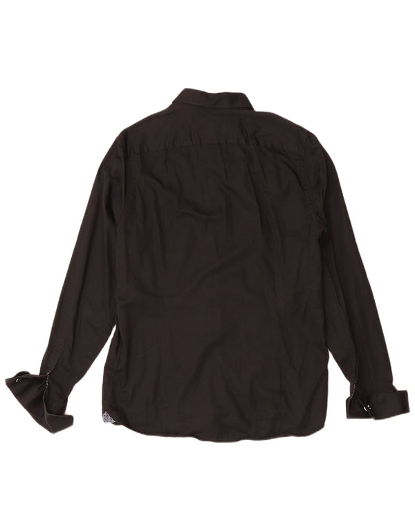 Ted Baker Mens Modern Fit Formal Shirt Size 16 Large Black Cotton