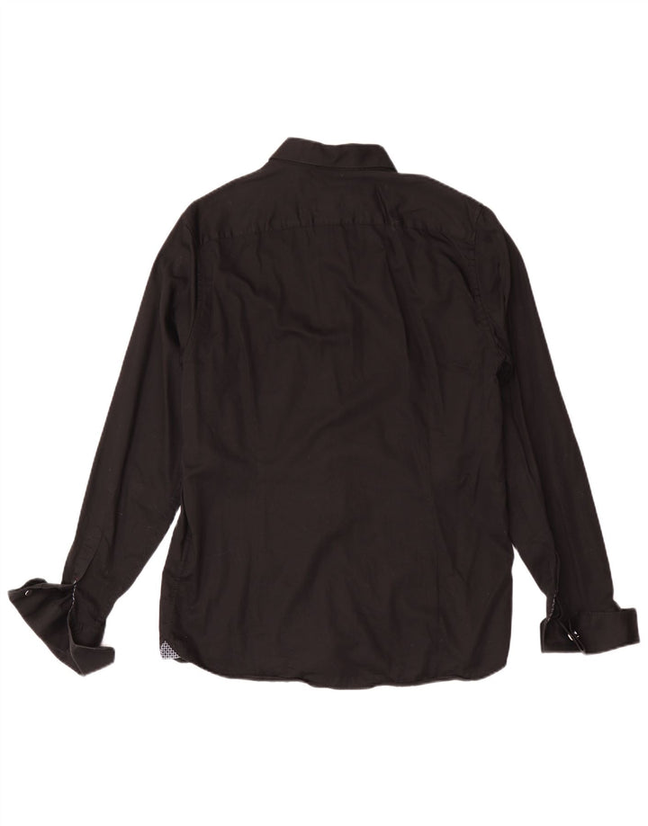 Ted Baker Mens Modern Fit Formal Shirt Size 16 Large Black Cotton