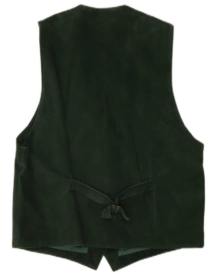 HAMMERSCHMID Womens Suede Waistcoat EU 42 Large Green Leather