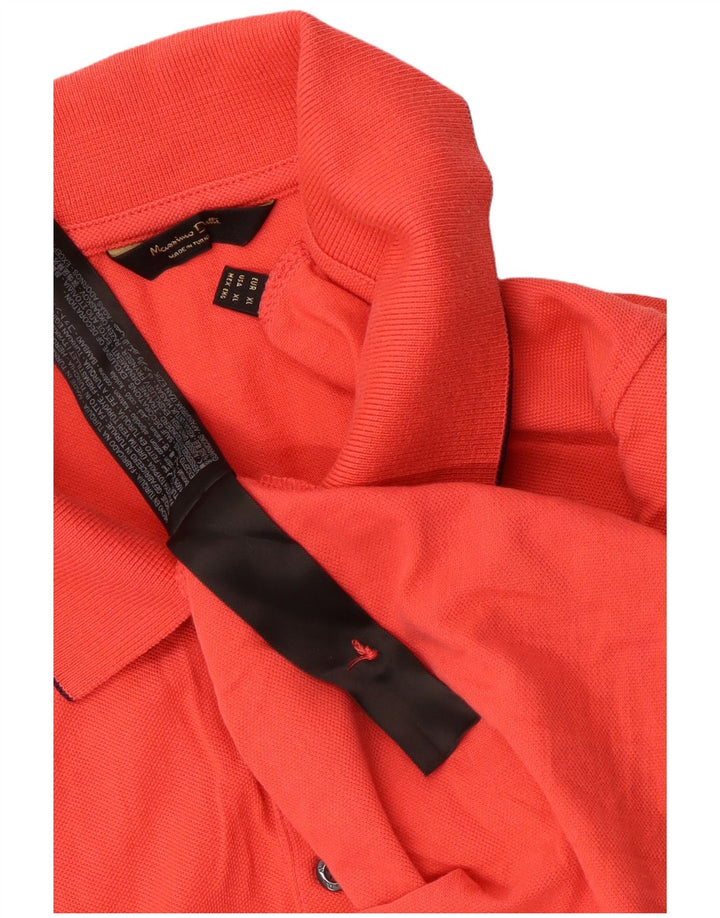 Massimo Dutti Mens Polo Shirt XL Red Cotton