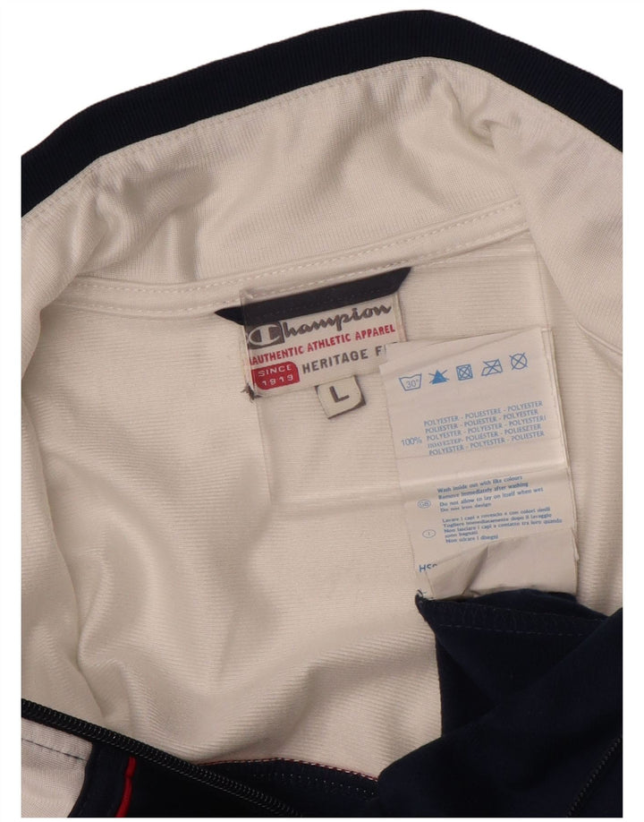 CHAMPION Womens Heritage Fit Tracksuit Top Jacket UK 14 Large Navy Blue