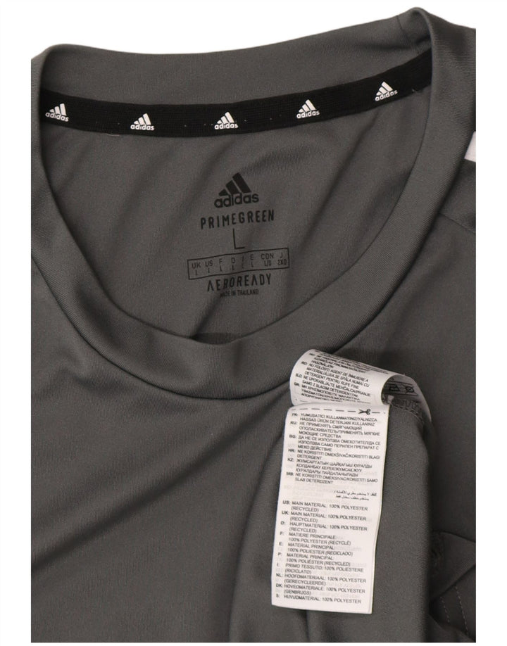 Adidas Mens Aeroready T-Shirt Top Large Grey Polyester